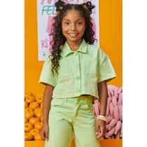 Camisa Boxy Kukiê em Sarja na cor Verde Camisa Boxy Kukiê em Sarja na cor Verde