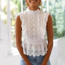 camisa branca de renda feminina