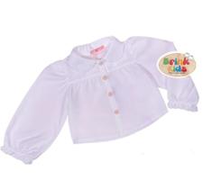 Camisa Branca Infantil Feminina Mon Sucré Cropped Luxo 2322014