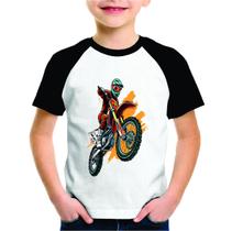 Camisa Branca Moda Infantil Moto Esportiva Personalizado