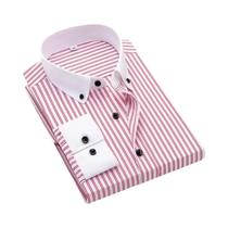 Camisa Branca Slim Fit Masculina De Manga Longa Com Colarinho Windsor E Botões Pretos Confortável E