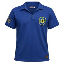 Camisa Brasil Athleta Retrô 1958 Pelé Algodão Azul - Masculino Tamanho:PCor:Azul