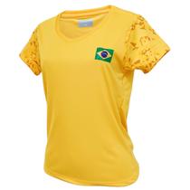 Camisa Brasil Baby Look Bandeira - Feminina