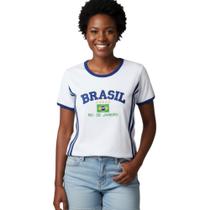 Camisa Brasil BabyLock Listras Laterais Longa y2k