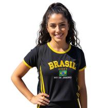 Camisa Brasil BabyLock Listras Laterais Longa y2k