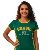 Camisa Brasil BabyLock Listras Laterais Longa y2k