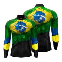Camisa Brasil Camiseta Blusa De Pesca Brasil Proteção Uv50 CBRA1 - Hard Fishing Brasil