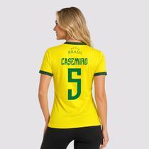 Camisa Brasil Canarinho Feminina 5 Casemiro Camisa Brasil Canarinho Feminina 5 Casemiro