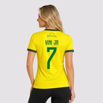 Camisa Brasil Canarinho Feminina 7 Vini Jr