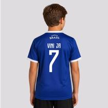 Camisa Brasil Canarinho Juvenil Azul 7 Vini Jr