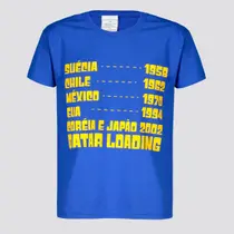Camisa Brasil Copas Infantil Azul