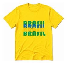 Camisa Brasil Cores Vibrantes Vivas Algodao Copa Do Mundo Torcedor Hexa Unissex Urbano Casual Verao