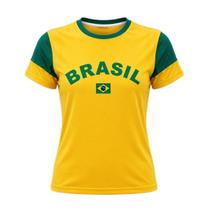 Camisa Brasil Dengo Amarelo - Feminino Tamanho:GGCor:Amarelo Camisa Brasil Dengo Amarelo - Feminino Tamanho:GGCor:Amarelo