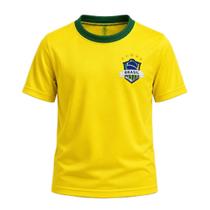 Camisa Brasil Escudo Dry Amarelo - Infantil Tamanho:12Cor:Amarelo