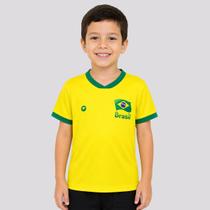 Camisa Brasil Flag Infantil Amarela Camisa Brasil Flag Infantil Amarela