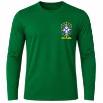 Camisa Brasil Manga Longa Copa do Mundo Bandeira cor:Verde BandeiraTamanho:M