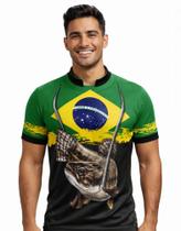 Camisa Brasil Pesca Dry Premium - Proteção +50UV Estampa Peixe