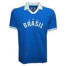 Camisa Brasil Polo Estrelas Liga Retrô Azul Royal GG