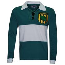 Camisa Brasil Rugby Liga Retrô Longa Verde P Camisa Brasil Rugby Liga Retrô Longa Verde P