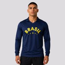 Camisa Brasil Seleça Manga Longa Marinho Camisa Brasil Seleça Manga Longa Marinho