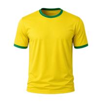 Camisa Brasil Torcedor Dry Lisa - Masculino Tamanho:MCor:Amarelo Camisa Brasil Torcedor Dry Lisa - Masculino Tamanho:MCor:Amarelo