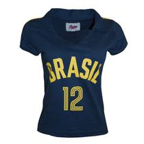 Camisa Brasil Vôlei 1984 Liga Retrô Feminina Azul P