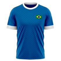 Camisa Braziline Brasil Jatobá Masculina Azul Branco TAMANHO:G Camisa Braziline Brasil Jatobá Masculina Azul Branco TAMANHO:G