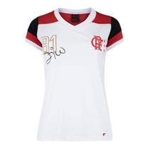 Camisa Braziline Flamengo Zico Retro Babylook Feminina Camisa Braziline Flamengo Zico Retro Babylook Feminina