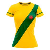 Camisa Braziline Vasco da Gama Brasil Manicoré Feminina Amarelo Verde