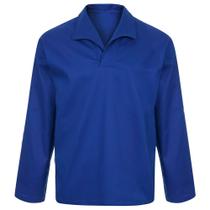 Camisa Brim Manga Longa Azul Gola V - Confio Camisa Brim Manga Longa Azul Gola V - Confio