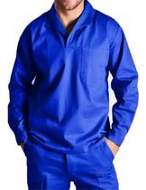Camisa brim manga longa gola italiana uniforme profissional - EQUIVALE