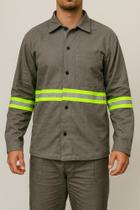 Camisa Brim Profissional Refletiva Manga Longa Botão Camisa Brim Profissional Refletiva Manga Longa Botão