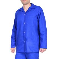 Camisa Brim Uniforme Manga Longa Botão C/ Bolso Profissional