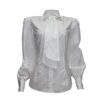 Camisa bufante com laço branco - dudalina 38