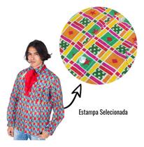 Camisa Caipira de Algodão Adulto Festa Junina Arraiá Quadrilha