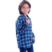 Camisa Caipira Infantil - Flanela Azul