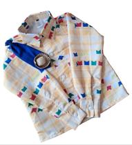 Camisa Caipira Infantil Manga Longa com Gravata Para Quadrilha Festa Junina Menino BK27