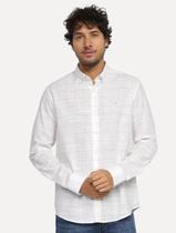 Camisa Calvin Klein Jeans Masculina Cotton Flame Check Branca