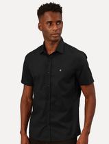 Camisa Calvin Klein Jeans Masculina Manga Curta Básica Light CK Logo Peito Preto
