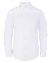 Camisa Calvin Klein masculina de manga comprida, justa, branca, tamanho 12