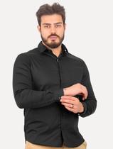 Camisa Calvin Klein Masculina Slim Essential Basic Logo Preta