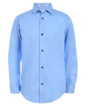 Camisa Calvin Klein Vestido masculino de cetim de manga comprida azul claro 8