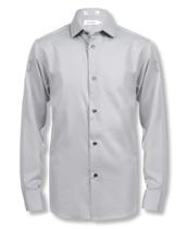 Camisa Calvin Klein, vestido masculino de cetim de manga comprida, cinza, tamanho 8