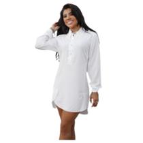 Camisa Camille Chemise Viscose Manga Longa Com Botões