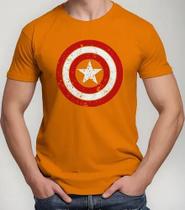 Camisa Camiseta Adulto Feminina Masculina Algodão Capitão Améric a Herói Escudo Brasão Vingador es