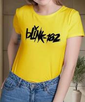 Camisa Camiseta Adulto Masculina Feminina Algodão Banda de Rock Blin k 182 MD1 Camisa Camiseta Adulto Masculina Feminina Algodão Banda de Rock Blin k 182 MD1