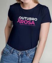 Camisa Camiseta Adulto Masculina Feminina Algodão Outubro Rosa Prevenção ao Câncer de Mama MD5