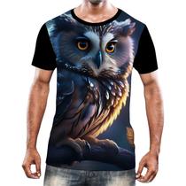 Camisa Camiseta Animais Corujas Misticas Aves Noturnas HD 10