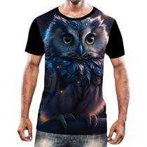Camisa Camiseta Animais Corujas Misticas Aves Noturnas HD 11