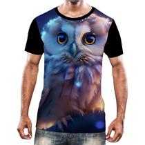 Camisa Camiseta Animais Corujas Misticas Aves Noturnas HD 16